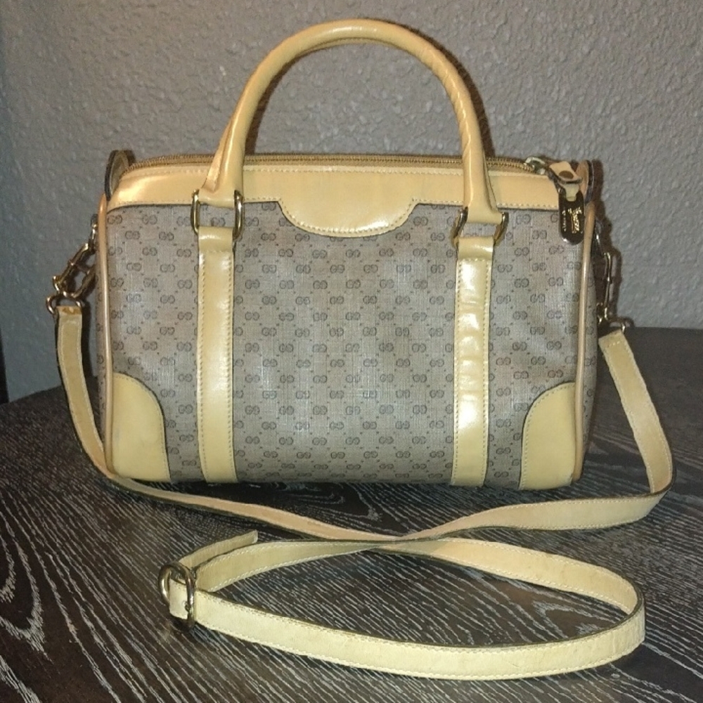 Elegant VINTAGE GUCCI Top Handle Boston Bag Small Excellent Condition